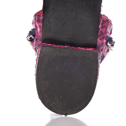 Chanel Shiny Python CC Chain Thong Sandals 41 Dark Pink 17 of 19
