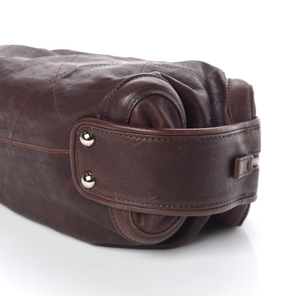 Chanel Calfskin Stitched Outdoor Ligne Bowler Brown 9 of 9