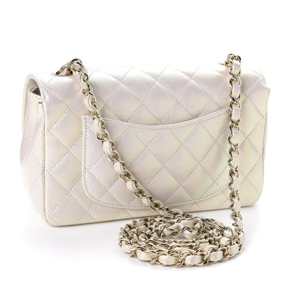 Chanel Iridescent Lambskin Quilted Mini Rectangular Flap Ivory 3 of 11