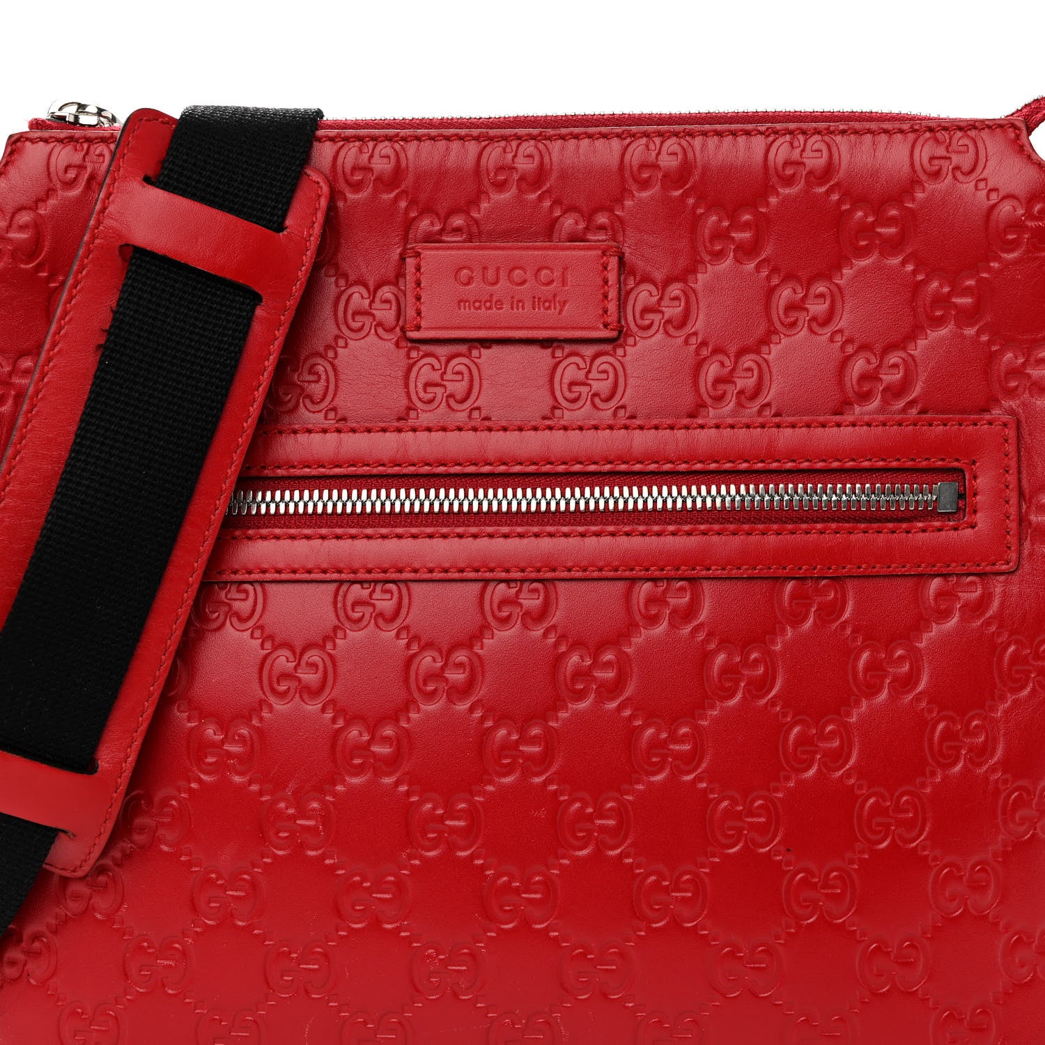 Gucci Guccissima Signature Small Messenger Bag Hibiscus Red 8 of 13