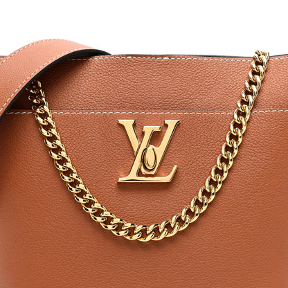Louis Vuitton Calfskin Lock and Walk Bucket Cognac 7 of 9
