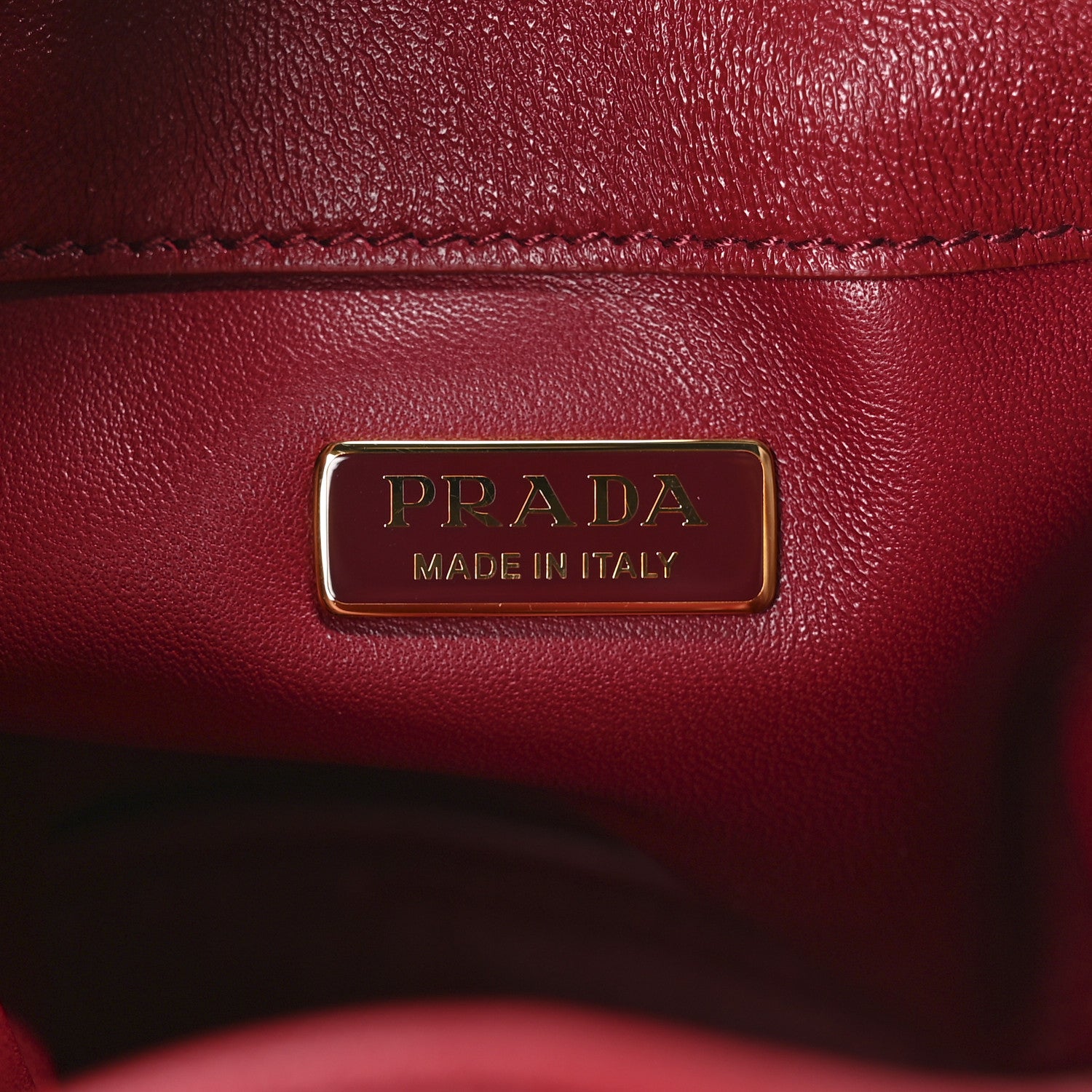 Prada Nappa Petit Sac Mini Bucket Bag Cherry 6 of 10