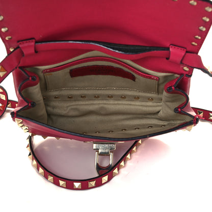 Valentino Garavani Vitello Mini Rockstud Flap Saddle Crossbody Bag Cyclamin 5 of 12