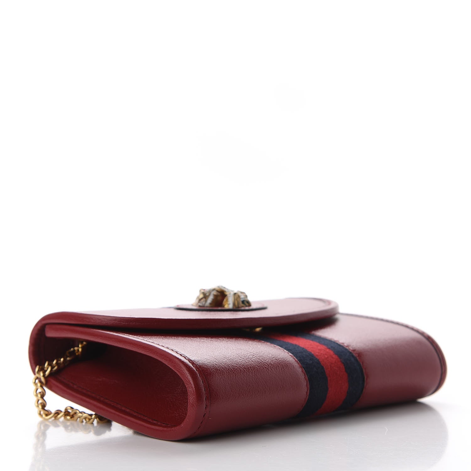 Gucci Textured Calfskin Web Mini Rajah Slim Flap Shoulder Bag Romantic Cherry 4 of 10
