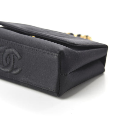 Chanel Satin Camellia Flap Black 8 of 12