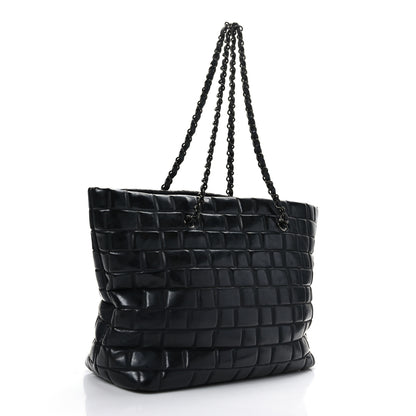 Chanel Vinyl Quilted Frozen Shopping Tote Black 3 of 10