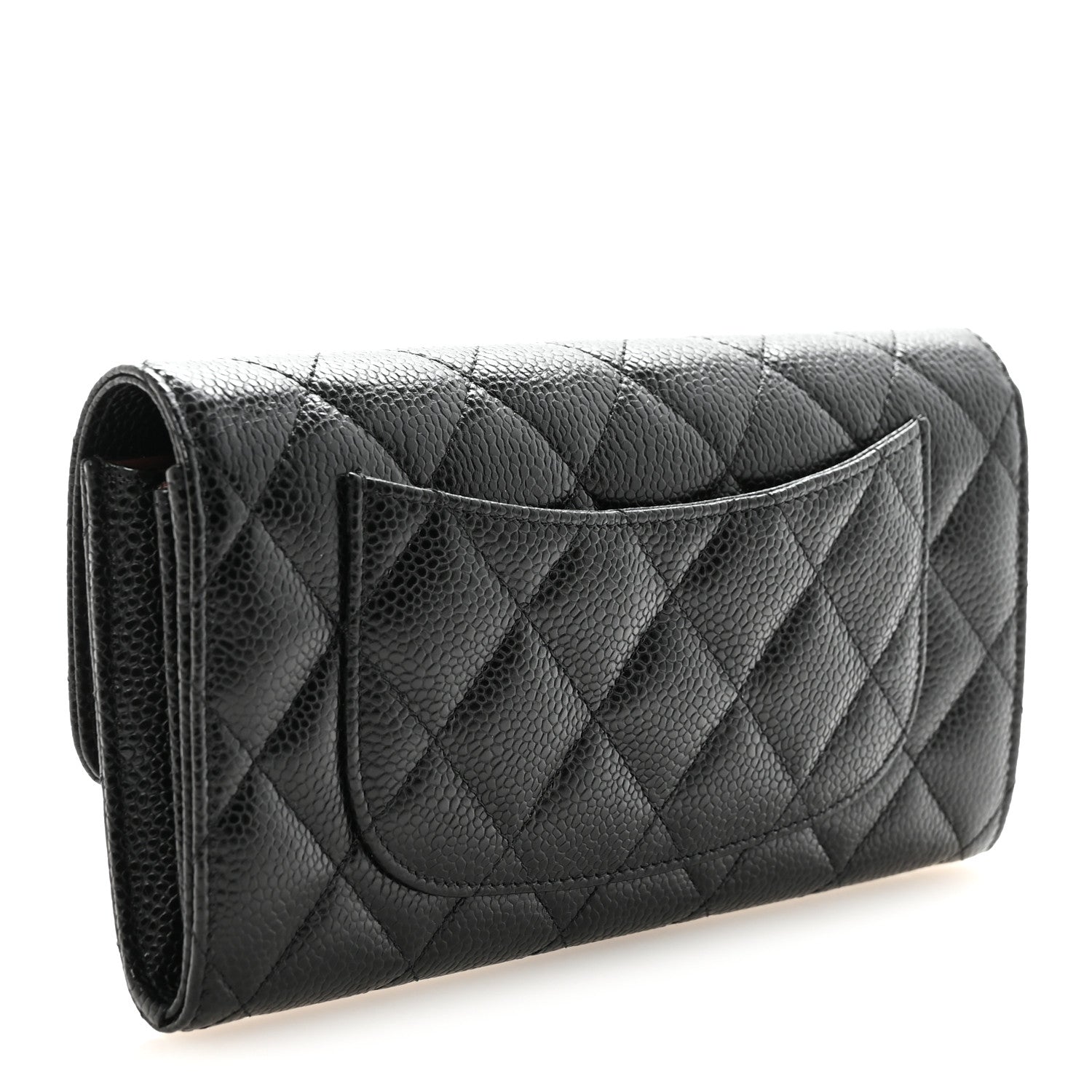 Chanel Caviar Quilted Large Gusset Flap Wallet Black 3 of 9