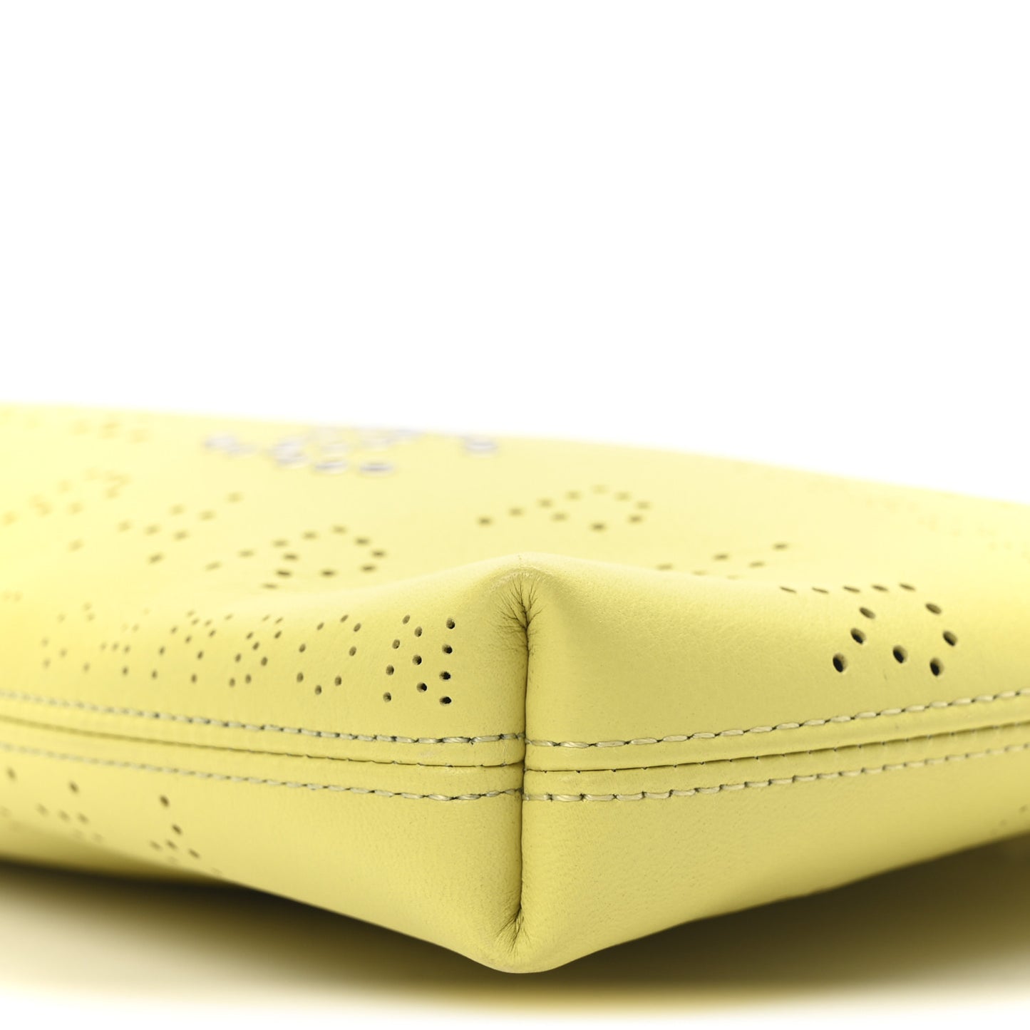 Calfskin Eyelets Clutch Yellow