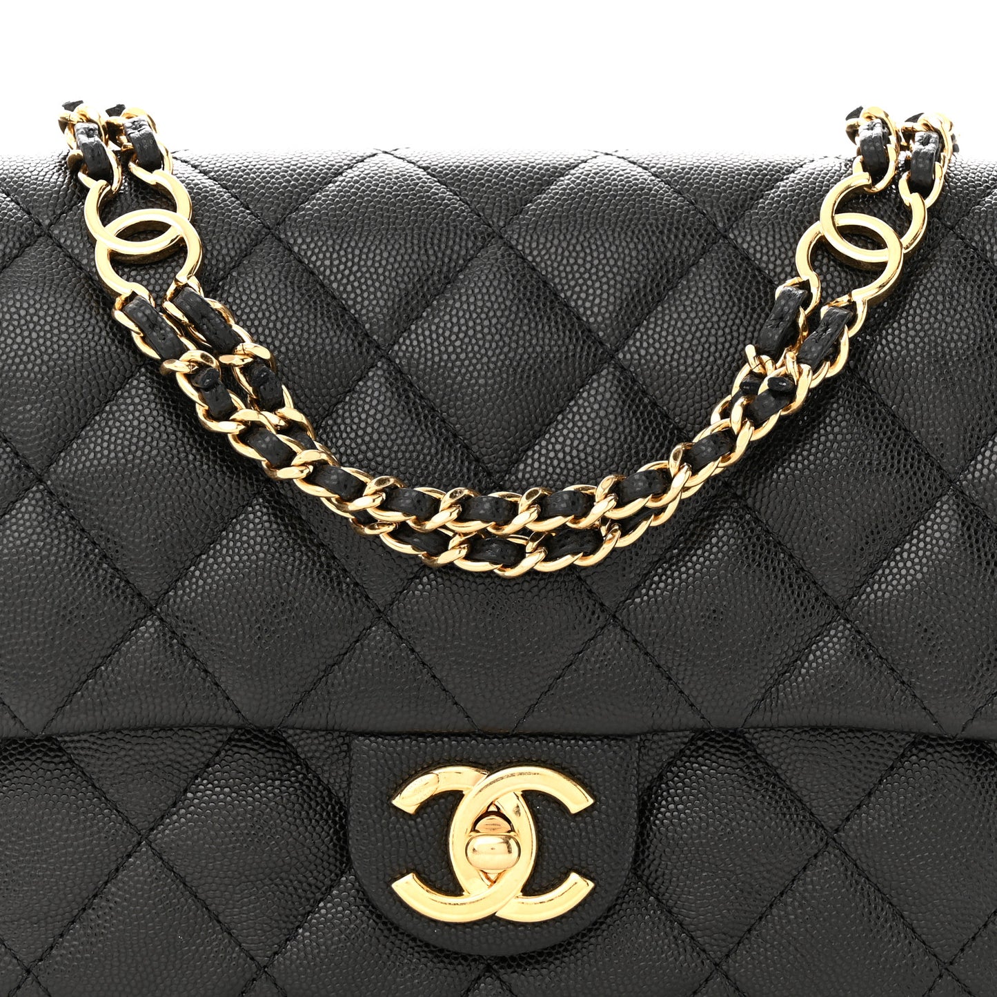 Caviar Quilted Small CC You Flap Black