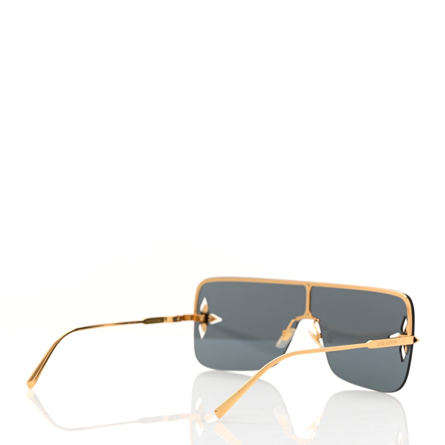 Louis Vuitton Metal Swarovski Crystal Star Light Sunglasses Z1664U Gold 4 of 9