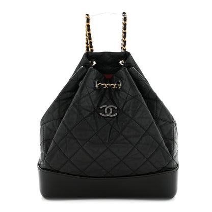 Chanel Aged Calfskin Quilted Small Gabrielle Backpack Black 1 of 12