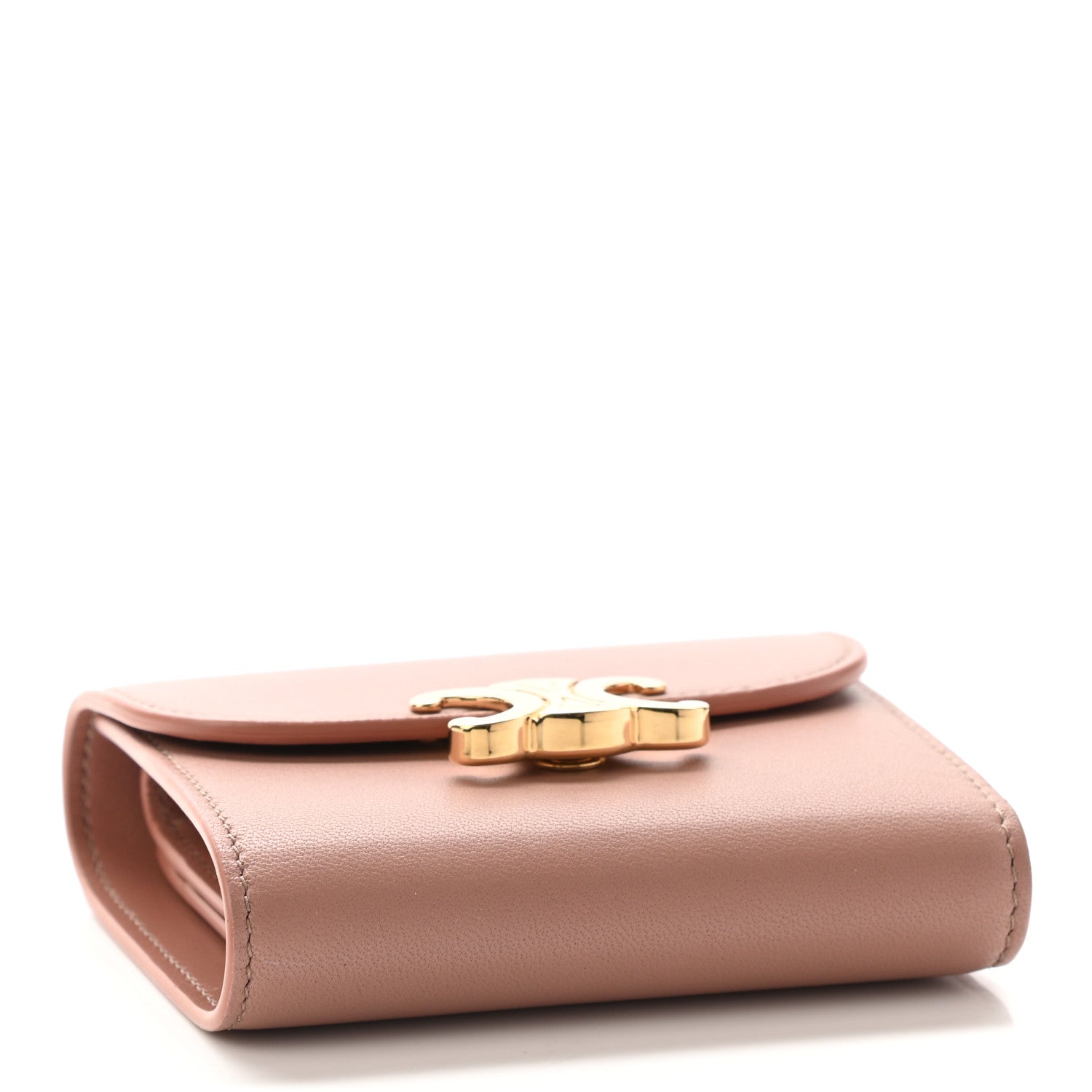 Celine Shiny Smooth Lambskin Small Triomphe Wallet Vintage Pink 4 of 9