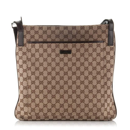 Gucci Monogram Large Flat Messenger Bag Dark Brown 1 of 9