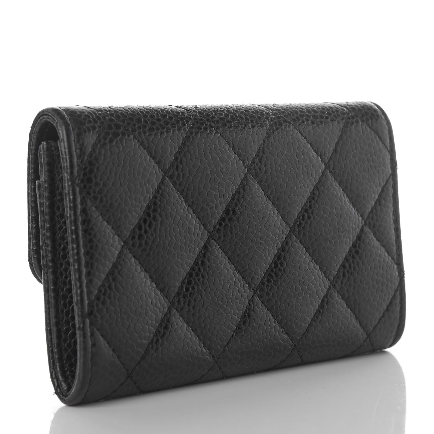 Chanel Caviar Quilted Flap Card Holder Wallet Black 2 of 8