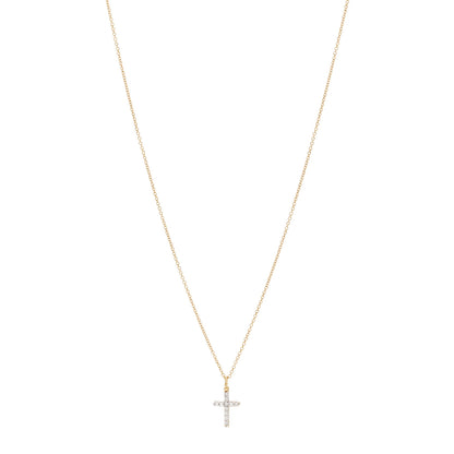 David Yurman 18K Yellow Gold Diamond Cable Collectibles Cross Pendant Necklace 1 of 6