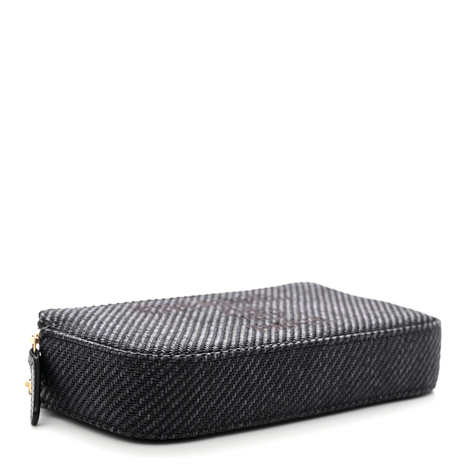Chanel Lurex Straw Small Deauville Clutch With Chain Blue 4 of 14