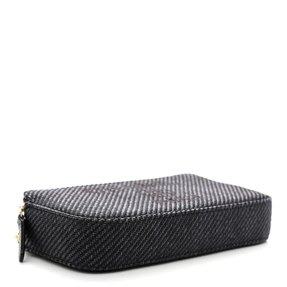 Chanel Lurex Straw Small Deauville Clutch With Chain Blue 4 of 14