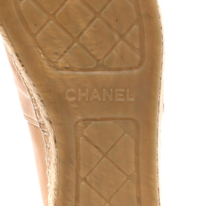 Chanel Lambskin CC Espadrilles 38 Beige Black 6 of 11