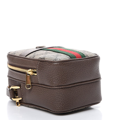 Gucci GG Supreme Monogram Web Mini Ophidia Double Zip Crossbody Bag Brown 3 of 10
