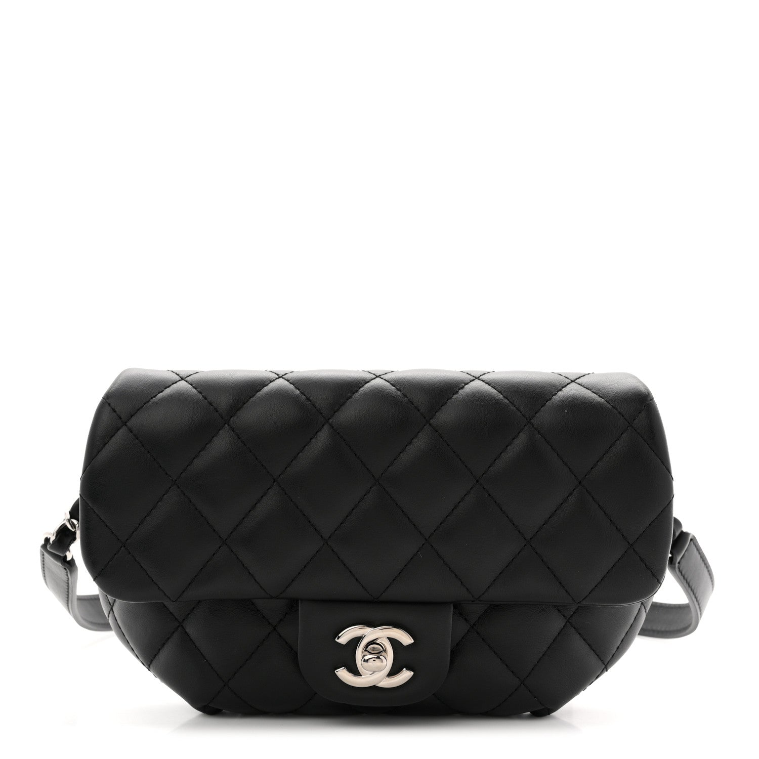 Chanel Calfskin Quilted CC Uniform Flap Belt Bag Black 1 of 10