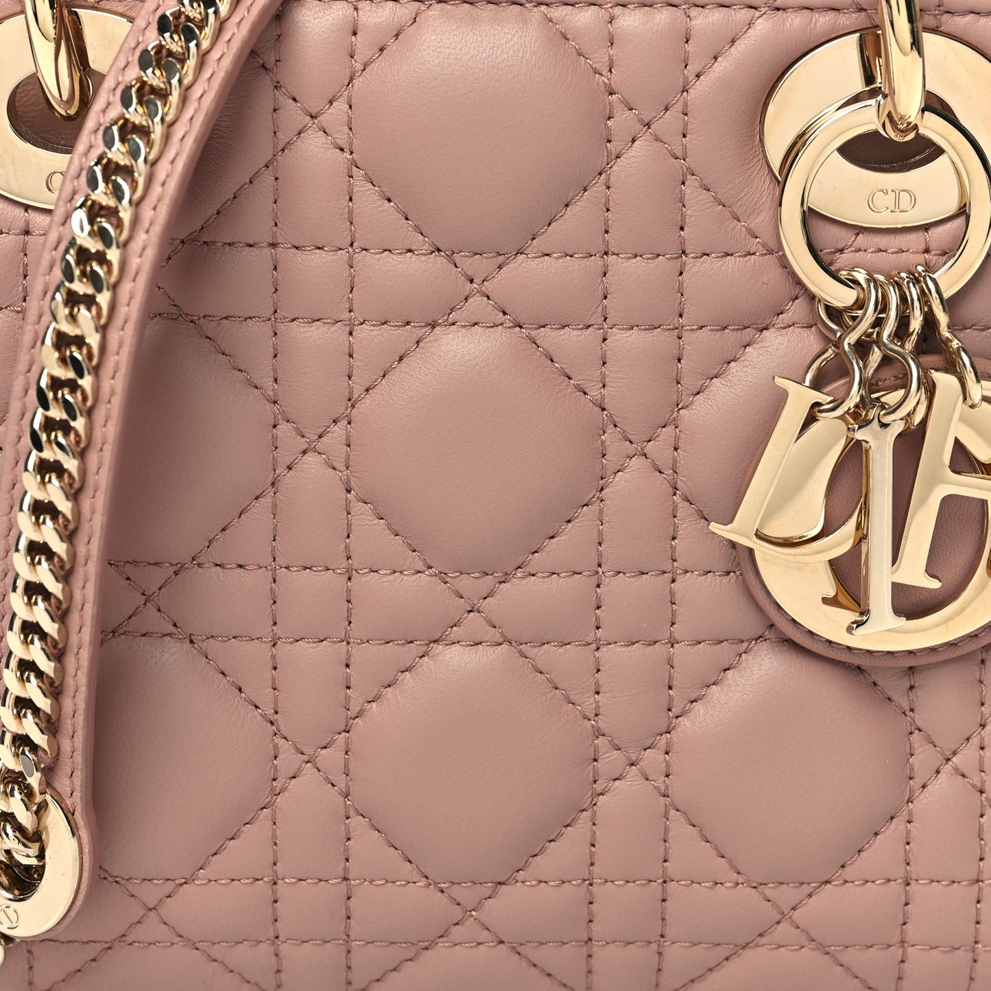 Lambskin Cannage Mini Lady Dior Blush