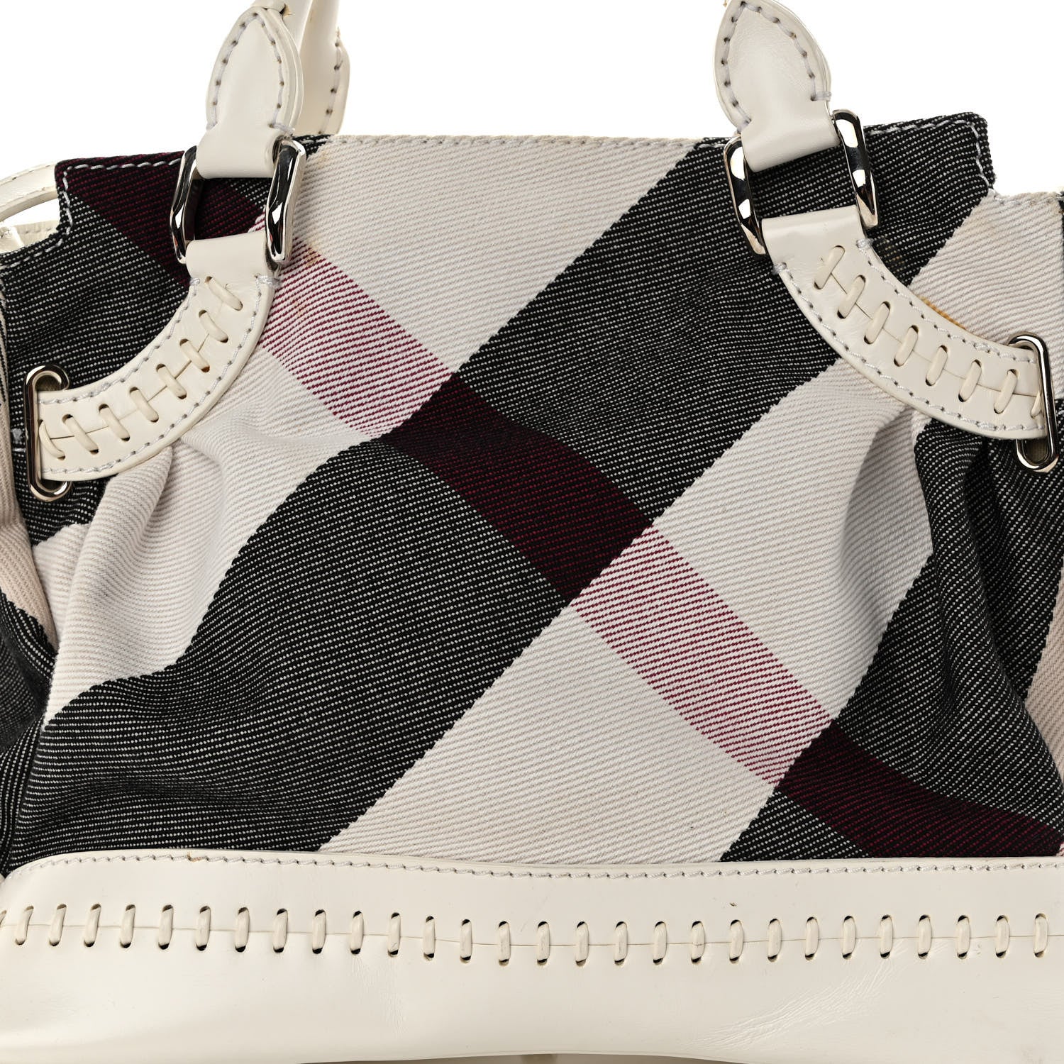 Burberry Canvas Mega Nova Check Shoulder Bag Pale Beige 7 of 11