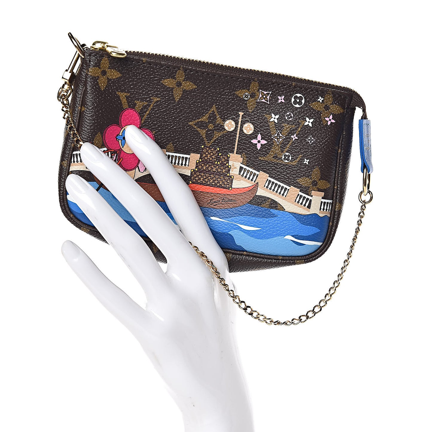 Monogram 2019 Christmas Animation Mini Venice Pochette Accessories Blue