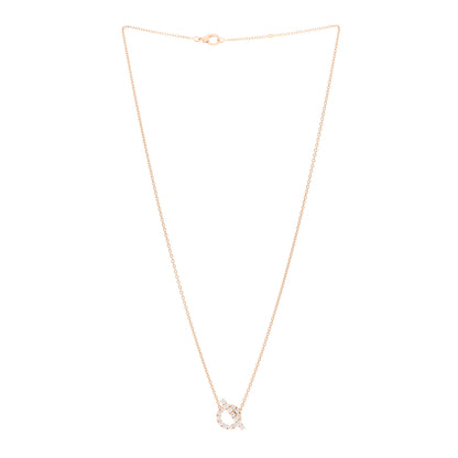 Hermes 18K Rose Gold Diamond Finesse Pendant Necklace 3 of 5