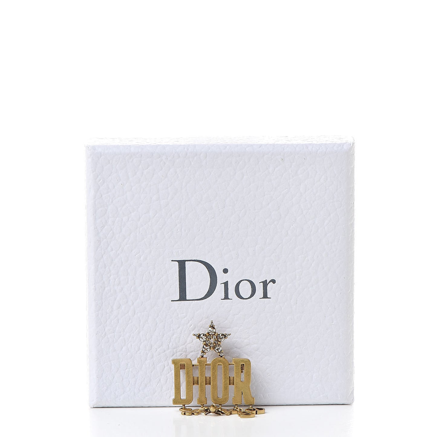 Metal Crystal Dio(r)evolution Logo Brooch Antique Gold