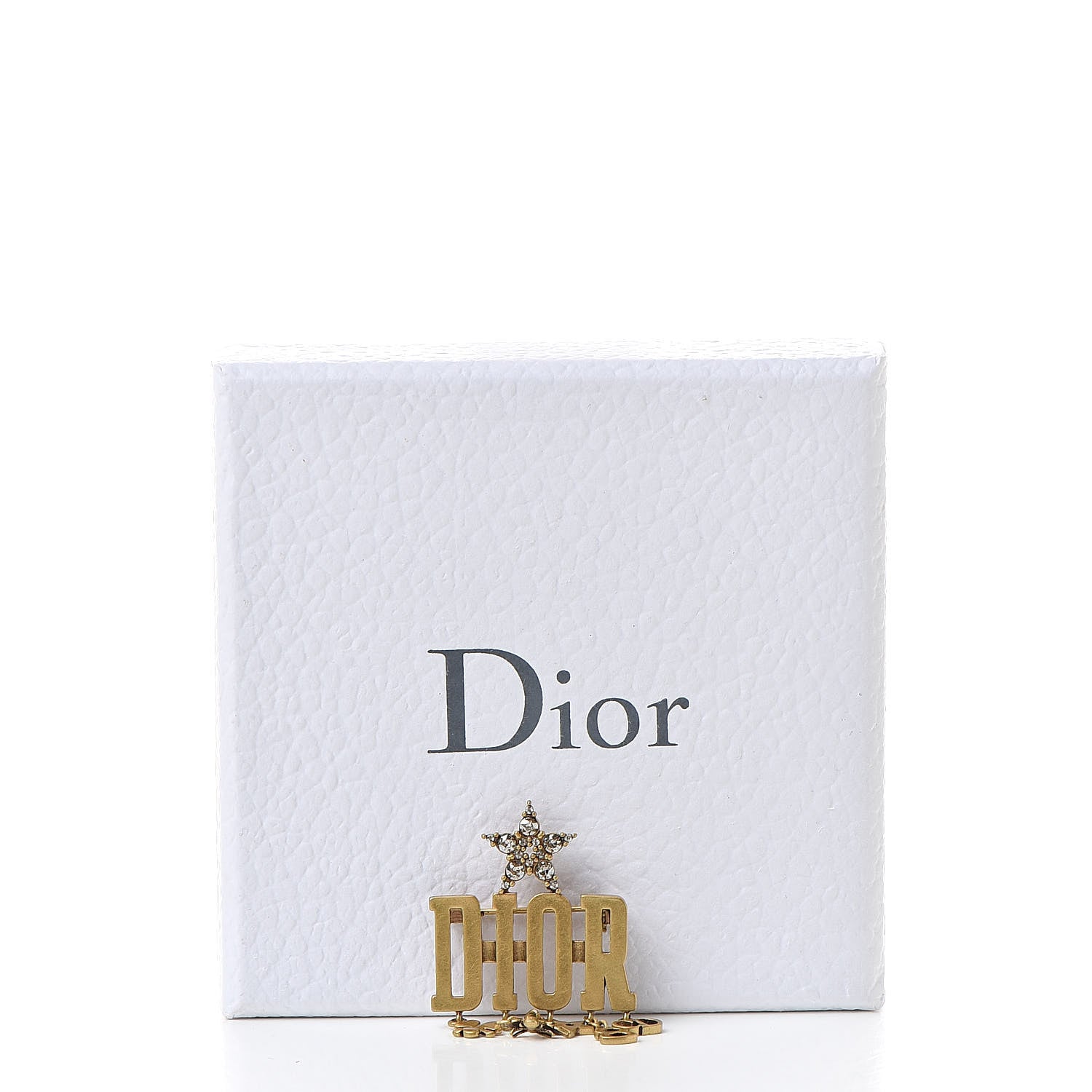 Christian Dior Metal Crystal Dio(r)evolution Logo Brooch Antique Gold 5 of 5