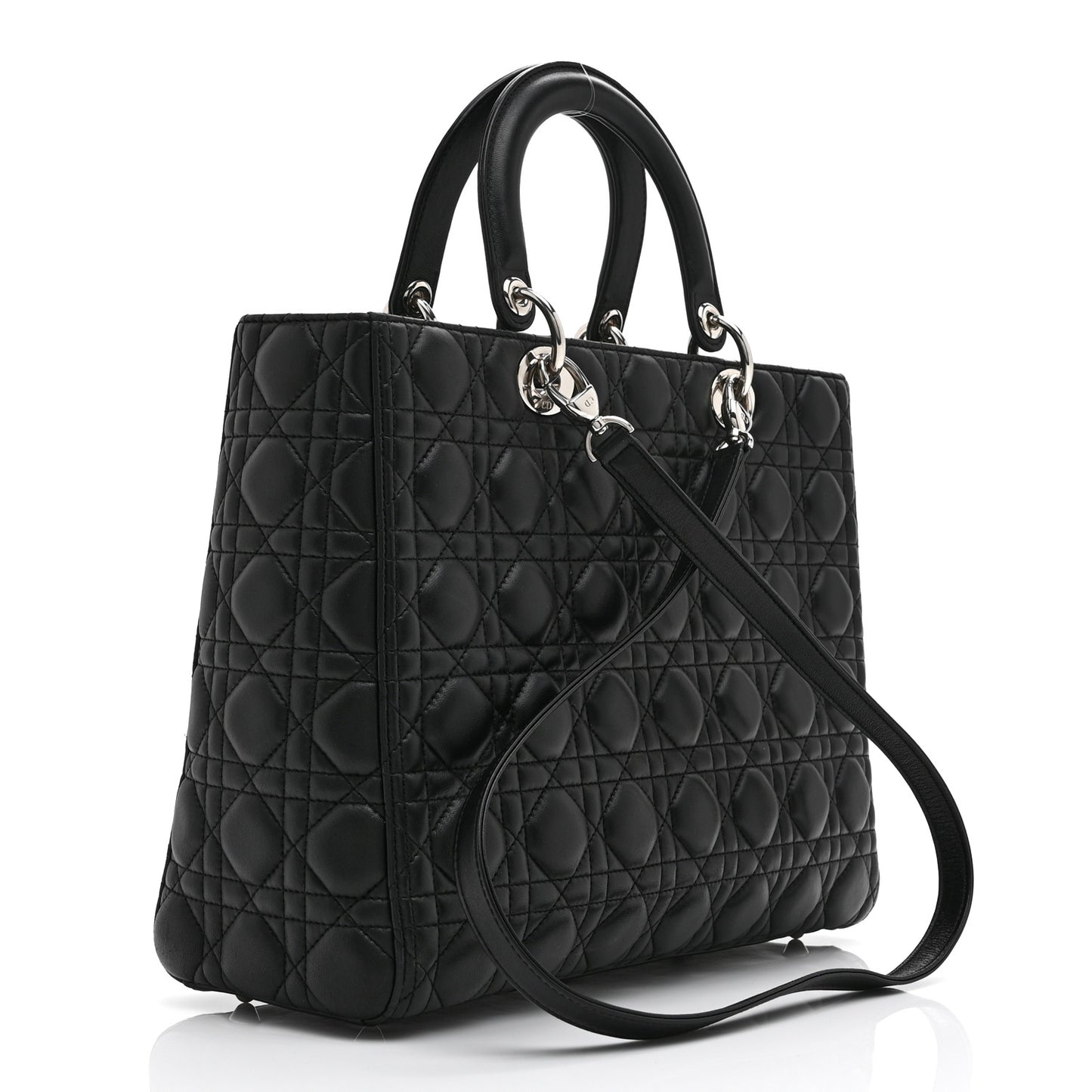 Lambskin Cannage Large Lady Dior Black