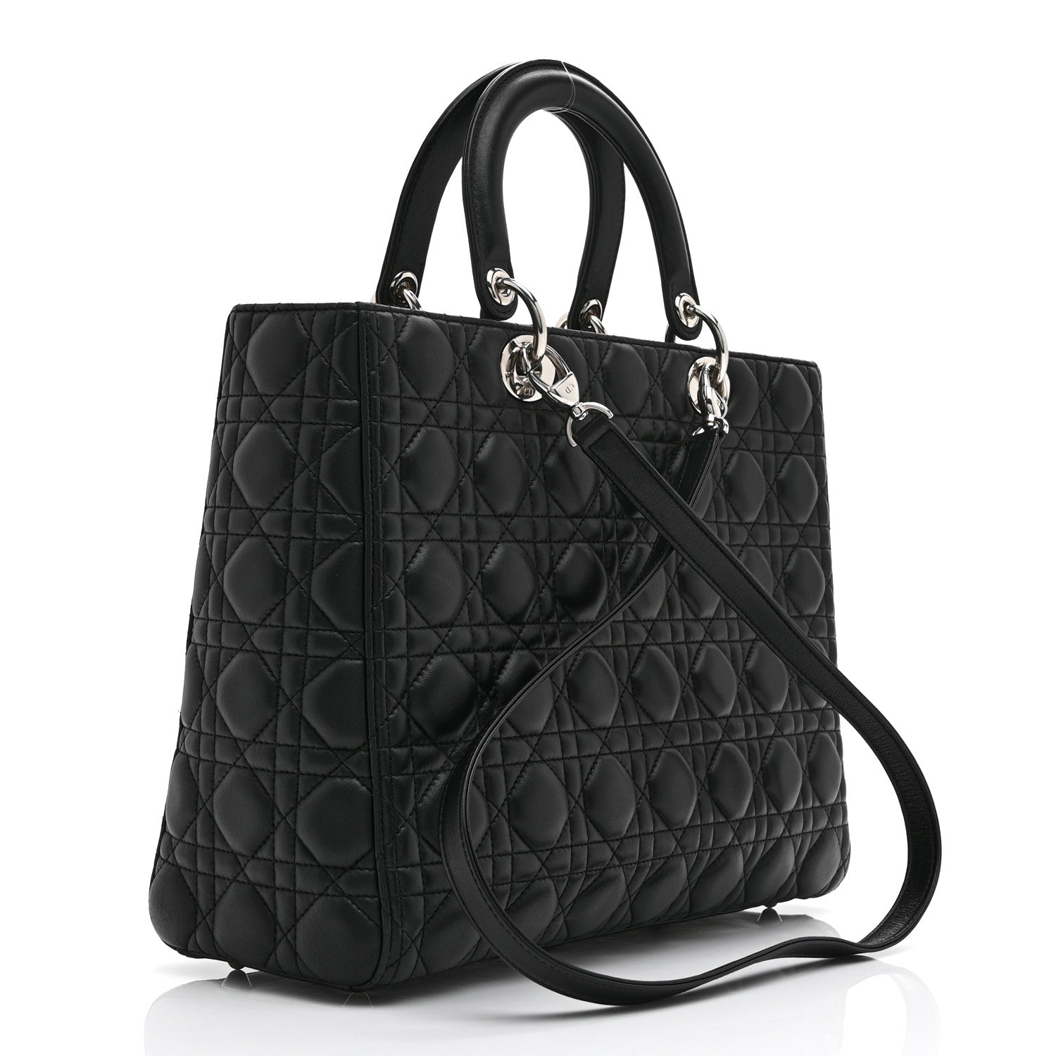 Christian Dior Lambskin Cannage Large Lady Dior Black 3 of 10