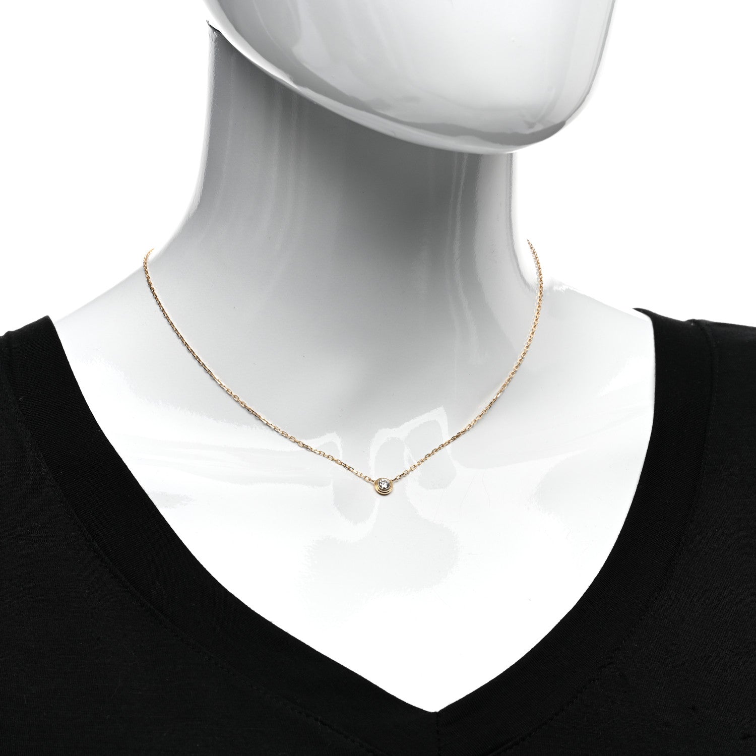 Cartier 18K Yellow Gold Diamond LM D'Amour Pendant Necklace 2 of 4