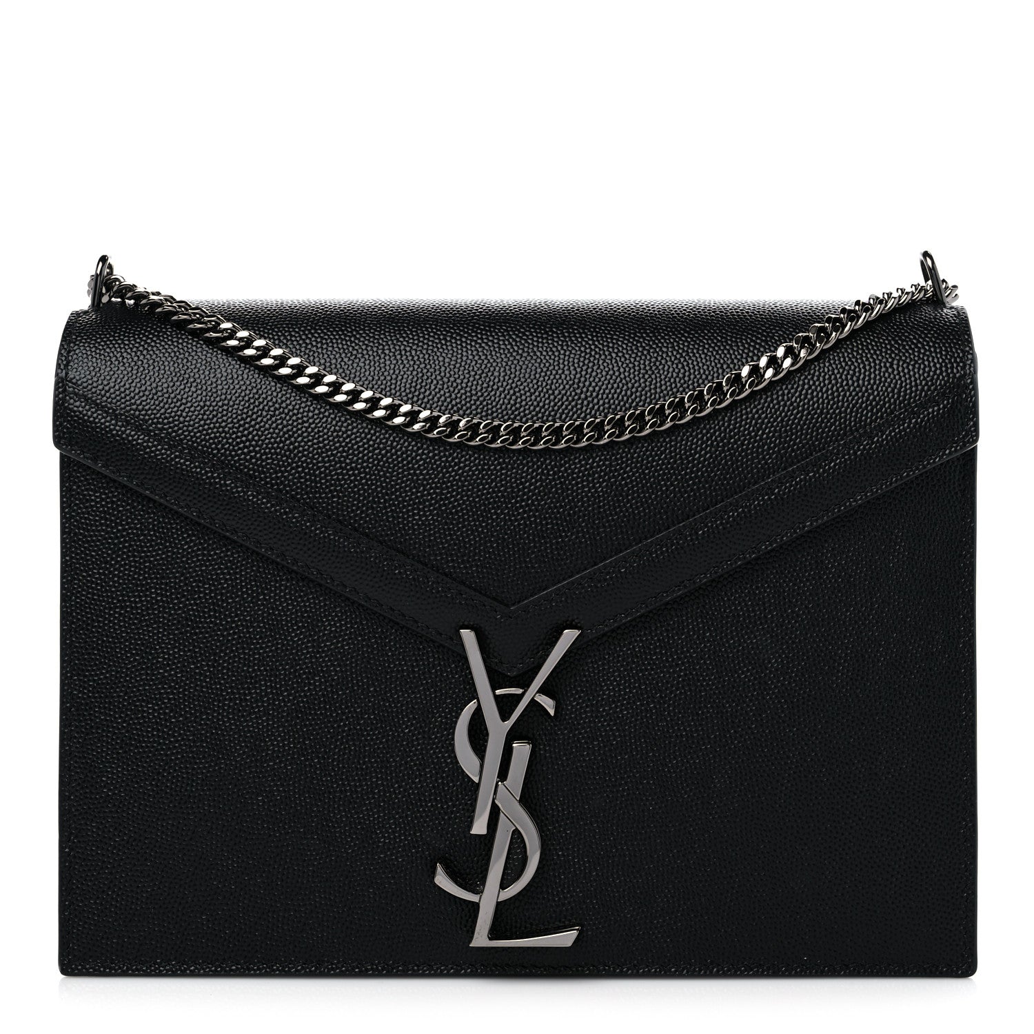 Saint Laurent Grain De Poudre Monogram Cassandra Clasp Bag Black 1 of 10