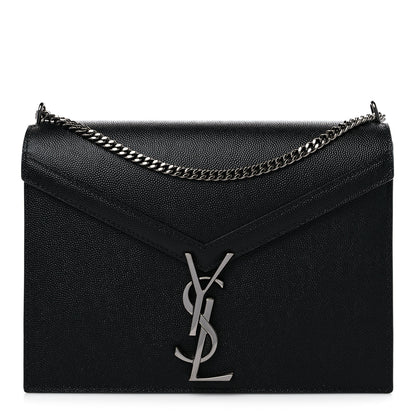 Saint Laurent Grain De Poudre Monogram Cassandra Clasp Bag Black 1 of 10