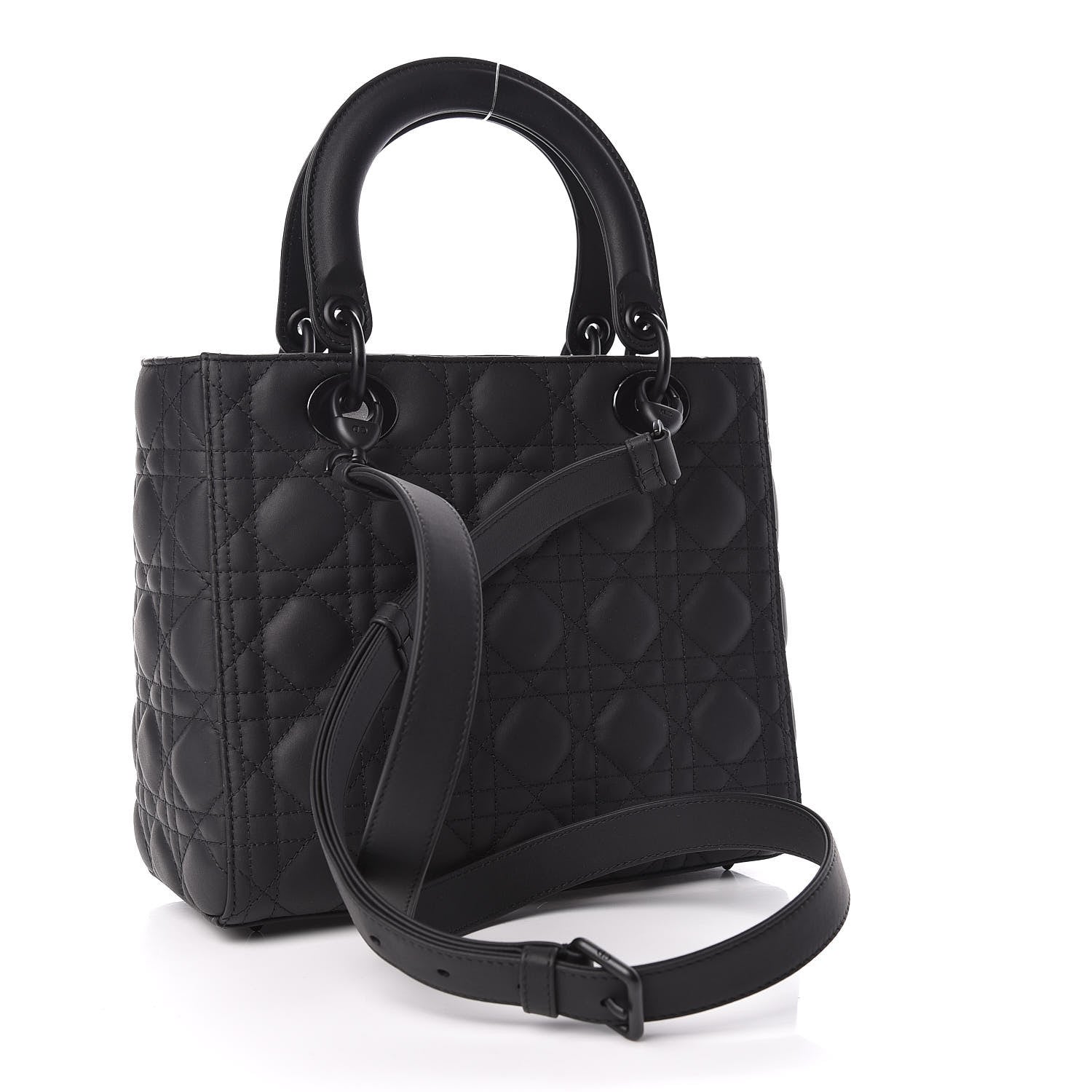 Christian Dior Ultra Matte Calfskin Cannage Medium Lady Dior Black 3 of 15