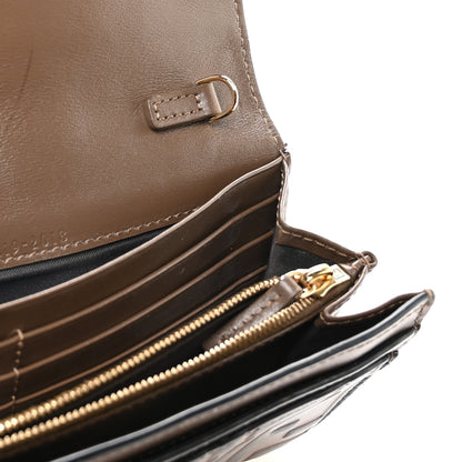 Fendi Vitello Soft F is Fendi Bi-Color FF 1974 Embossed Continental Envelope Wallet On Chain Maya Black 11 of 12