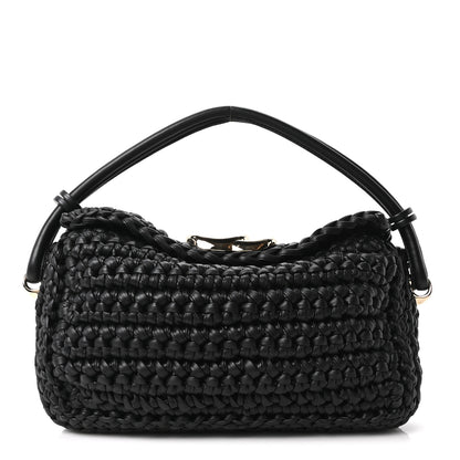 Gucci Calfskin Crochet GG Marmont Shoulder Bag Black 1 of 10