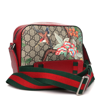 Gucci GG Supreme Monogram Tian Web Camera Bag Beige Multicolor Red 3 of 10