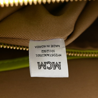 MCM Calfskin Maxi Monogram Crossbody Pouch Green 7 of 11