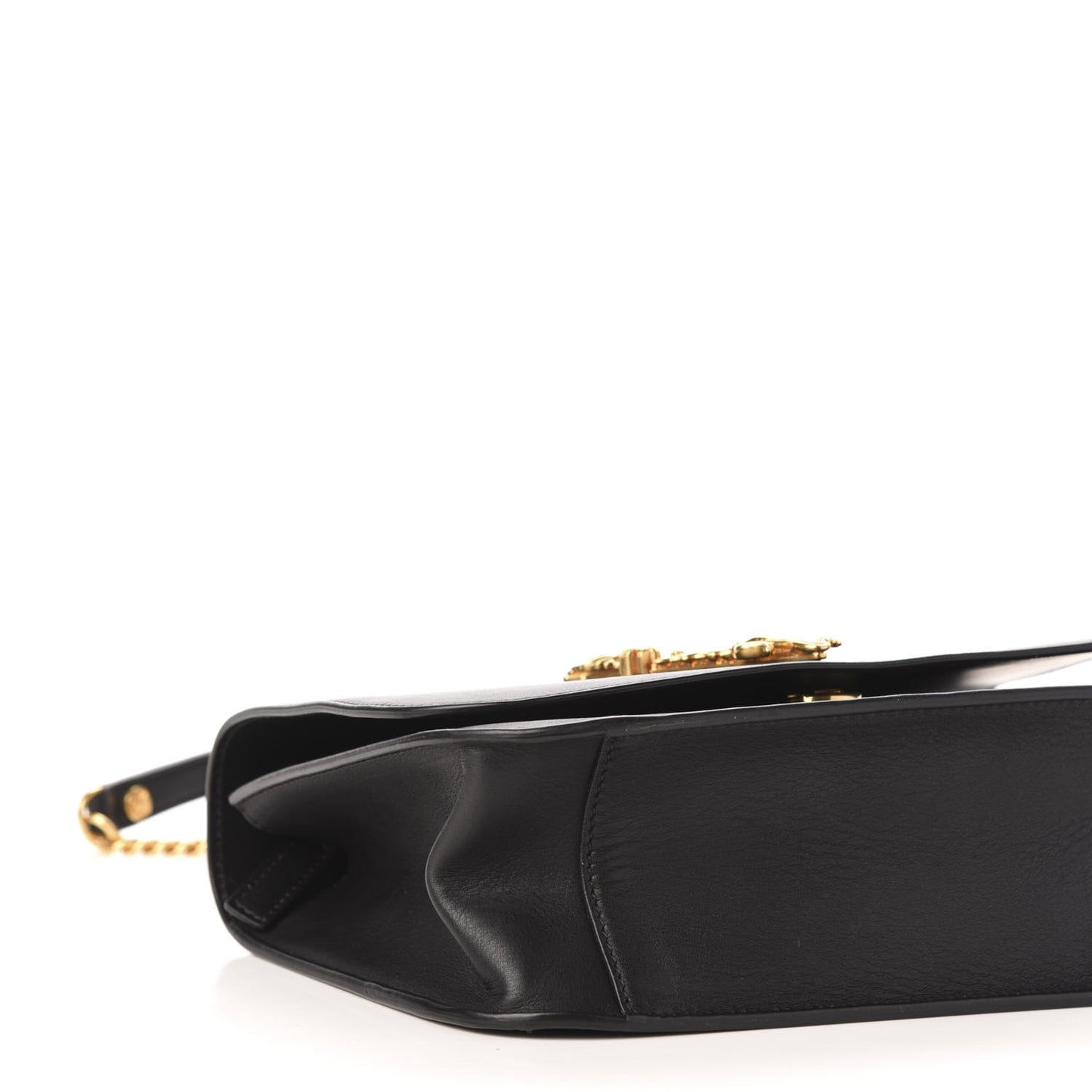 Vitello Barocco Virtus Top Handle Shoulder Bag Black