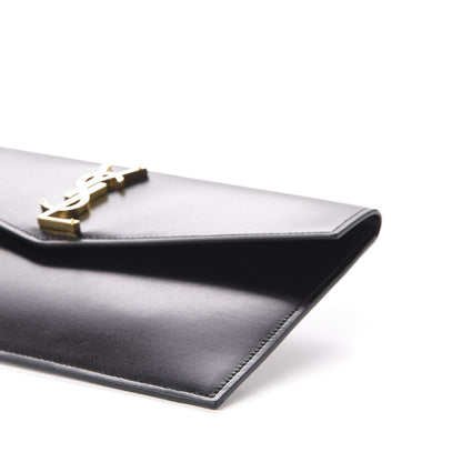 Saint Laurent Smooth Shiny Calfskin Monogram Uptown Pouch Black 9 of 12