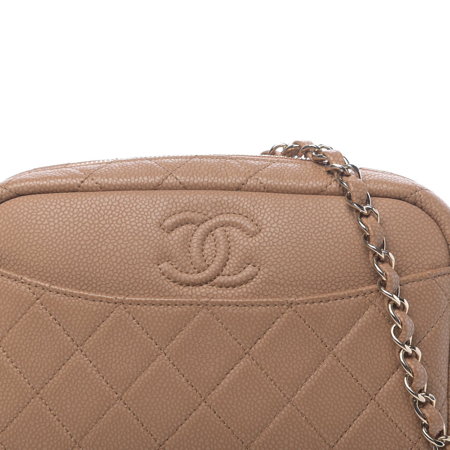 Chanel Iridescent Caviar Quilted Coco Tassel Camera Case Beige 10 of 10