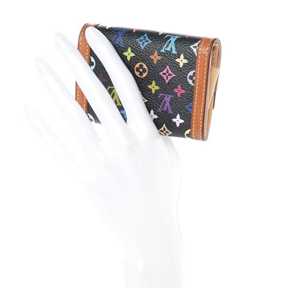 Louis Vuitton Monogram Multicolor Porte-Monnaie Plat Coin Purse Black 2 of 12