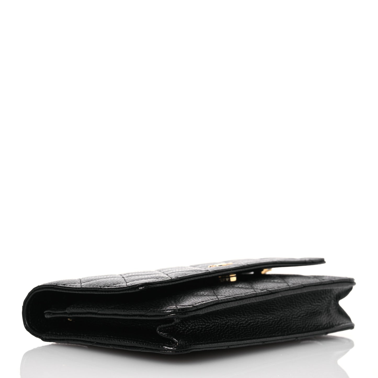 Caviar Quilted Wallet on Chain WOC Black