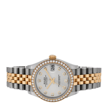 Rolex Stainless Steel 18K Yellow Gold Diamond Bezel 31mm Oyster Perpetual Datejust Watch Silver 278383RBR 2 of 5