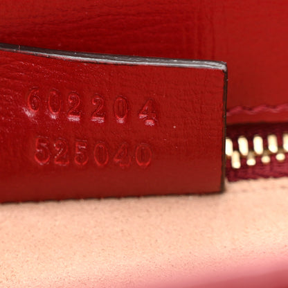 Gucci GG Supreme Monogram Azalea Calfskin Horsebit 1955 Shoulder Bag Beige Ebony New Cherry Red 7 of 11