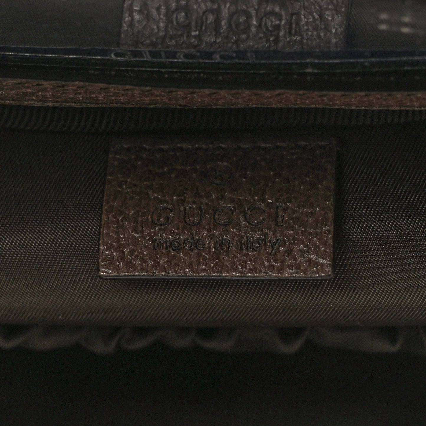 GG Supreme Monogram Textured Calfskin Web Ophidia Vanity Cosmetic Case Beige Ebony New Acero