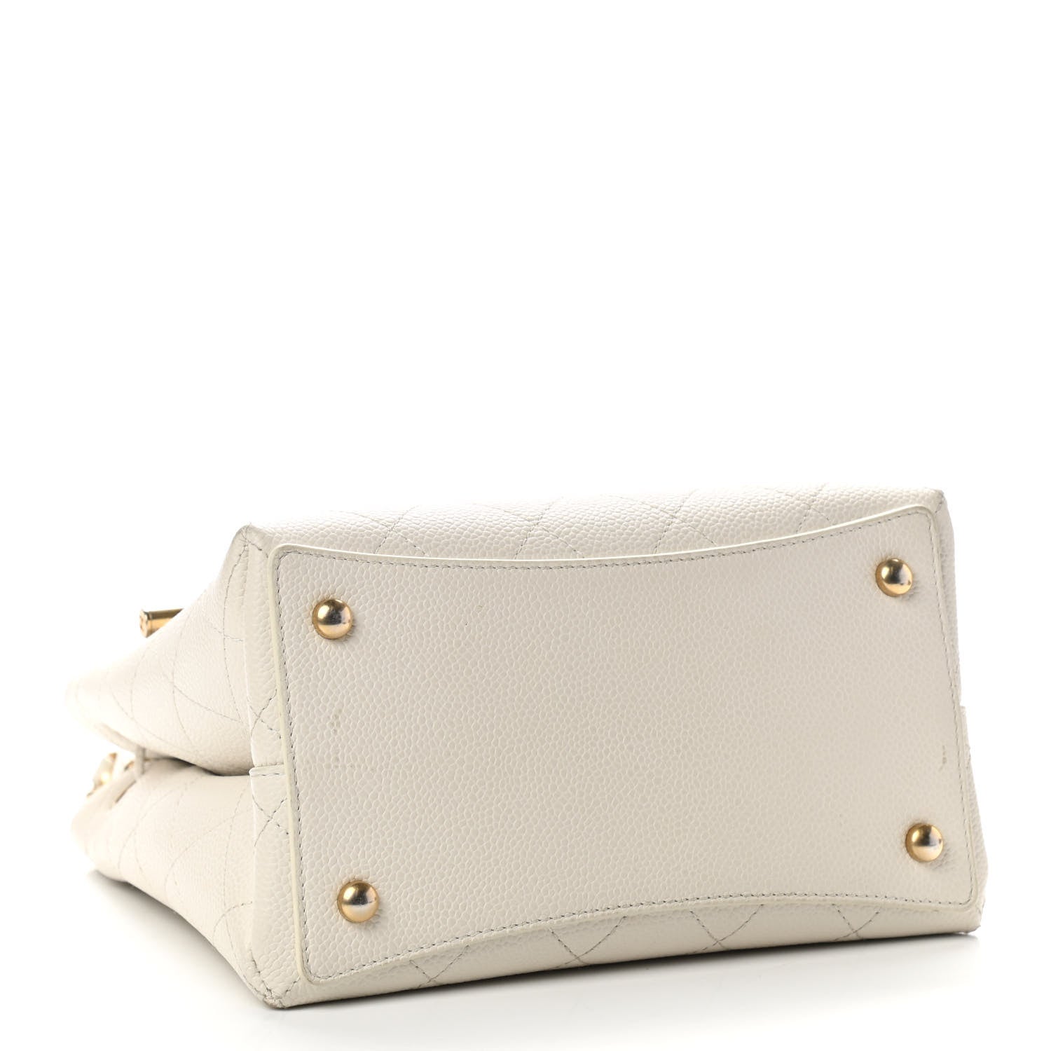 Chanel Grained Calfskin Stitched Small Drawstring Bag White 3 of 9