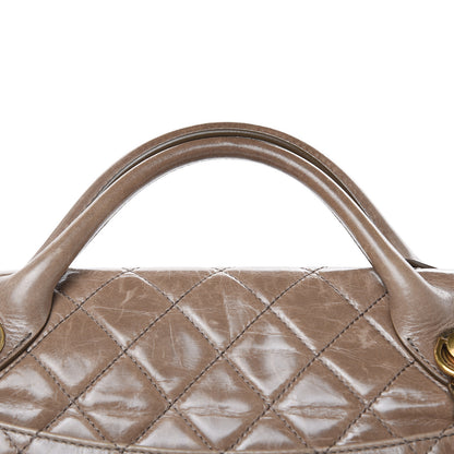 Chanel Glazed Calfskin Castle Rock Medium Flap Dark Beige 11 of 17